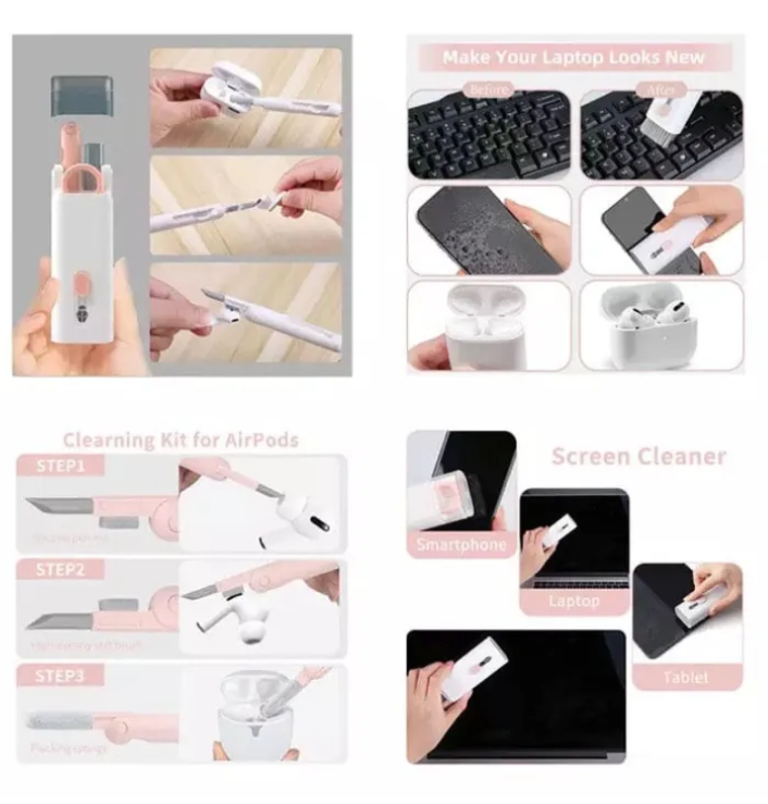 7-Piece Keyboard Cleaning Brush Earplug Cleaning Pen / Computer Gap Cleaning Tool Set 7 in 1 Computer Keyboard Cleaning Brush Kit Cleaning Tool Cleaner Keycap Puller Kit